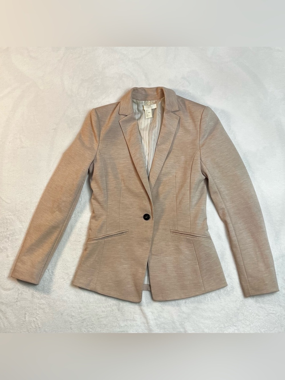 H&M Taupe Single-Button Tailored Blazer